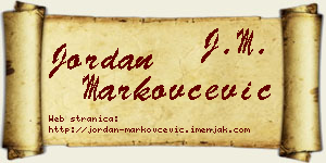 Jordan Markovčević vizit kartica